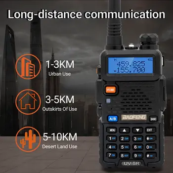 2PCS BAOFENG UV-5R Walkie Talkie Dual Band VHF UHF Two Way Radio Long Range 128CH VOX Handheld Transceiver UV5R UV 5R Ham Radio 6