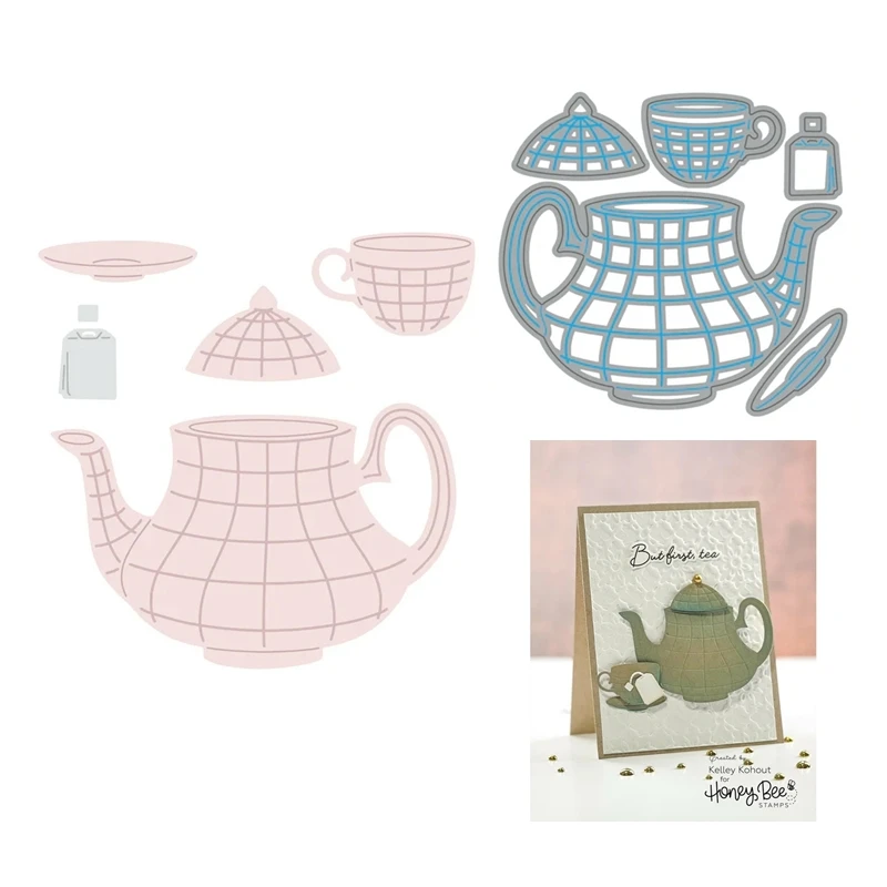 

Cutting Dies for New 2022 Scrapbooking Paper Making Teapot & Cup Embossing Frame Craft Supplies Card no Stamps