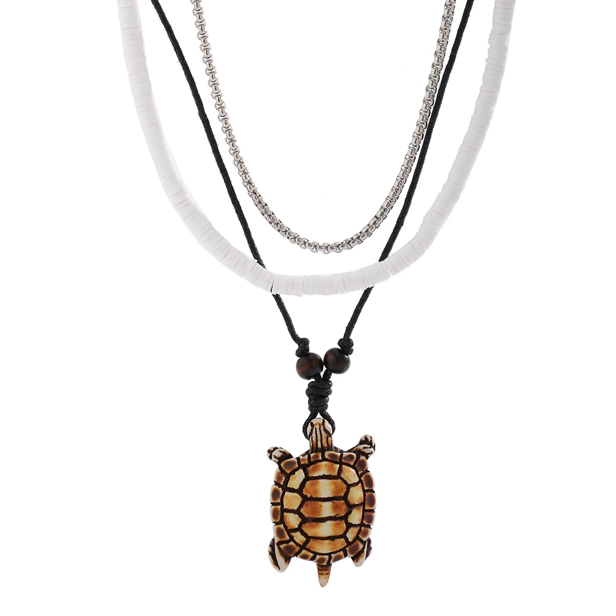 Cute Sea Turtle Pendant Necklace - Handmade Resin Jewelry With Adjustable Rope Chain For Men & Women - View #7
