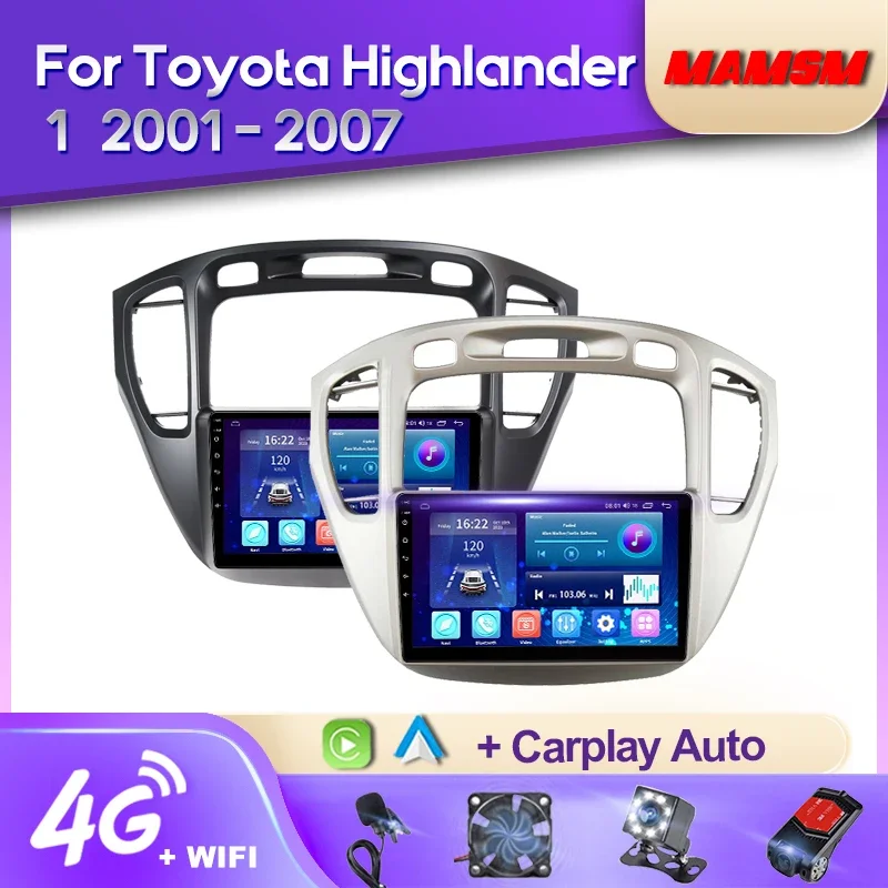 

Автомобильный радиоприемник MAMSM Android 12 для Toyota Highlander 2001-2007, видео мультимедийный плеер, навигация, стерео, GPS, 4G, Авторадио Carplay