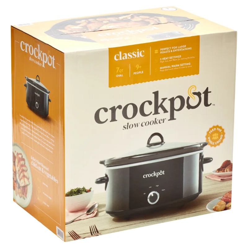 Crock-Pot 7-Quart Manual Slow Cooker, Black 