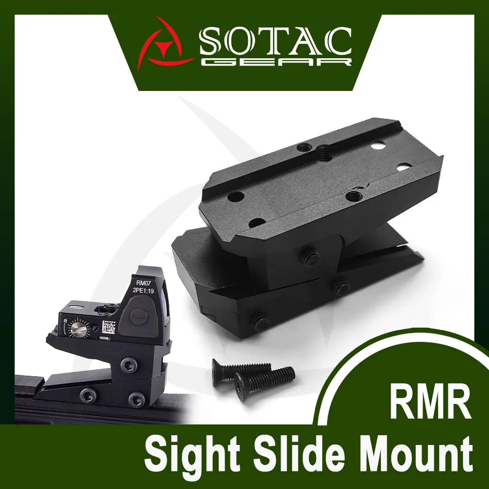 SOTAC RMR Red Dot Sight Mount Adjustable Height Riser Slide Mount Scope Adapter Fit 20mm Rail Hunting Accessaries