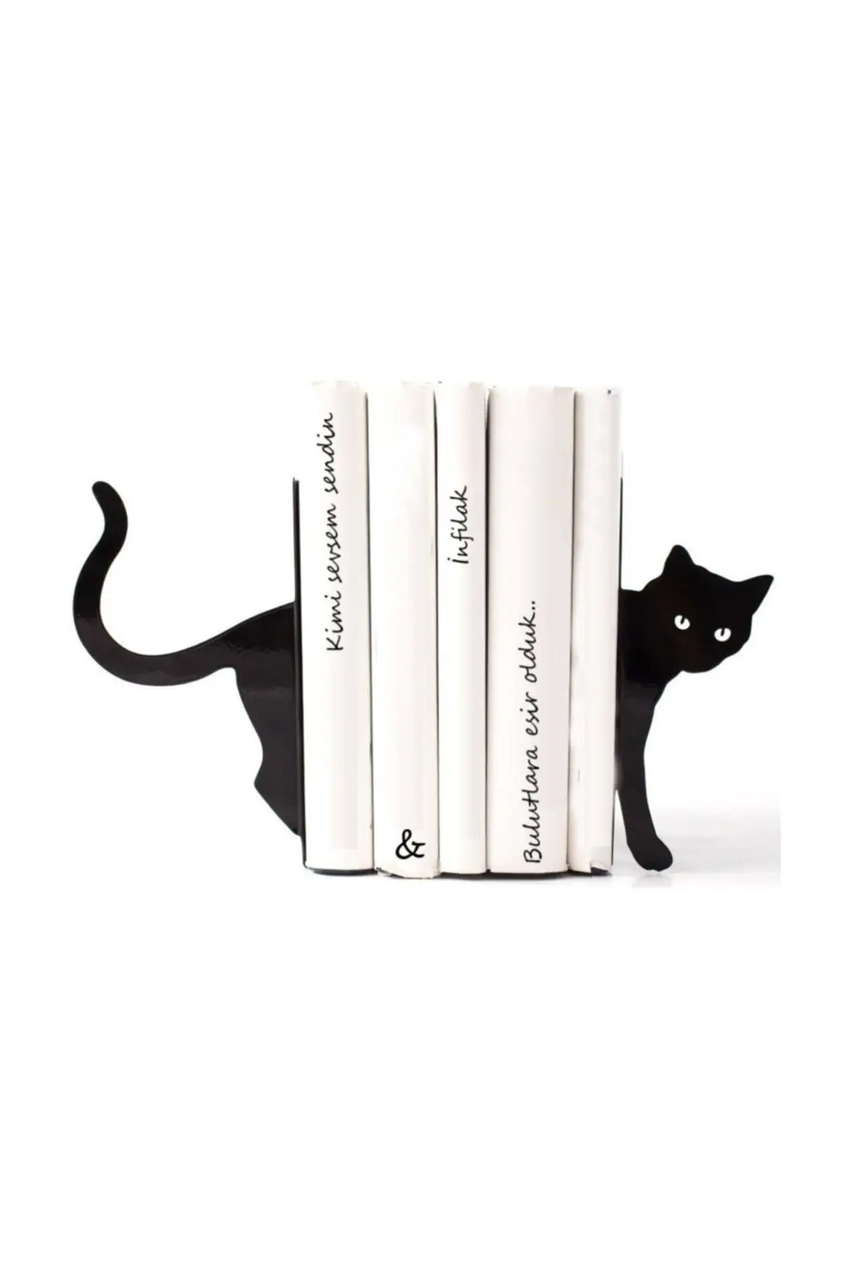 Черно-черный фигурный декоративный металлический держатель для книг подставка
