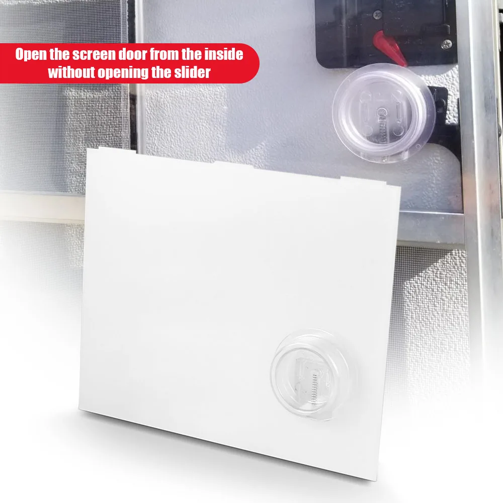 Replacement RV Screen Door Slider Panel Plastic with Push-Down Knob Opener