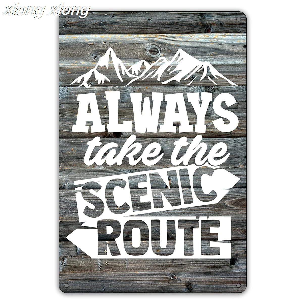 

Always Take The Scenic Route Metal Tin Sign Wall Decor Farmhouse Rustic Signs with Sayings for Home Garage Men Cave Yard