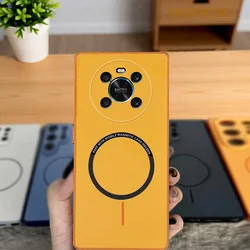 Magnetic Silicone Hard Back Phone Case - Vibrant Color Design - Honor X9 4G (XCK orange)