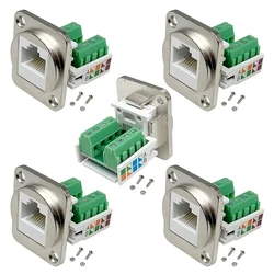 RJ45/8P8C Panel Mount Connector D-Type RJ45 Female Solderless Terminal Network Module