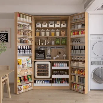 ตู้เก็บขนมตู้แช่ไวน์ตู้ไซด์บอร์ดตู้รับประทานอาหารกับผนังตู้กับข้าว All-in-one ห้องนั่งเล่นขนาดที่กําหนดเอง 2