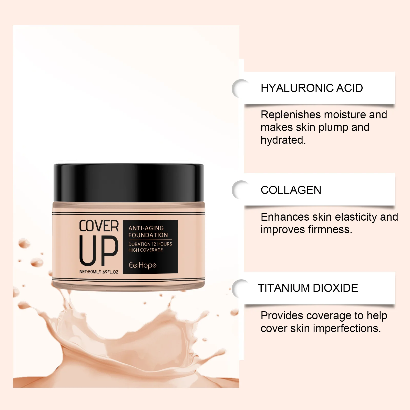 Face Foundation Cream Oil-Control Matte CC Cream Waterproof Lasting Concealer Liquid Full Coverage Matte Professional Makeup 3