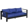 Outsunny Patio Furniture with Cushions, Aluminum Outdoor Sofa, Navy Blue 1
