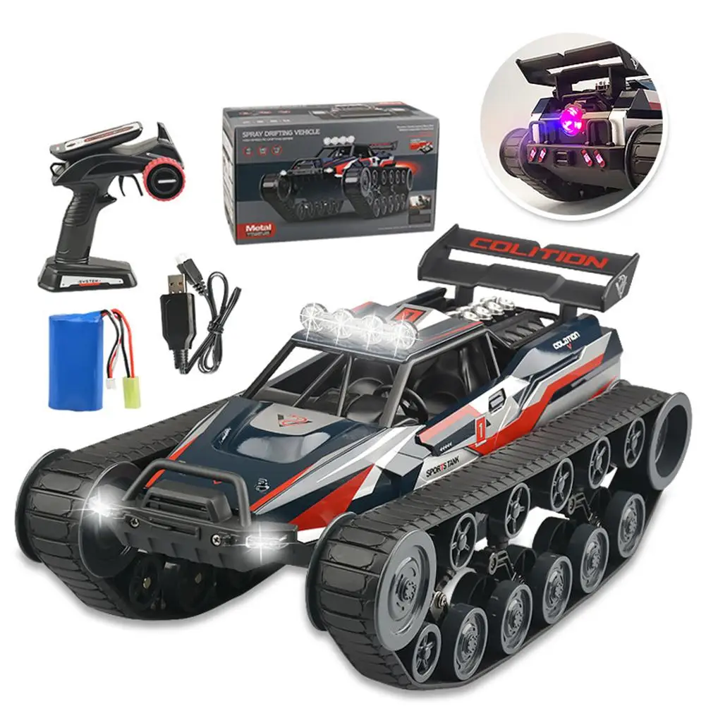 

Alloy Four-wheel Drive Spray Remote Control Car 1:12 High-speed Drift Off-road Stunt Track Snow Climbing Car 1200mah Battery