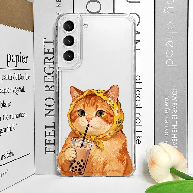 Charming Cartoon Cat Couple Soft Phone Case