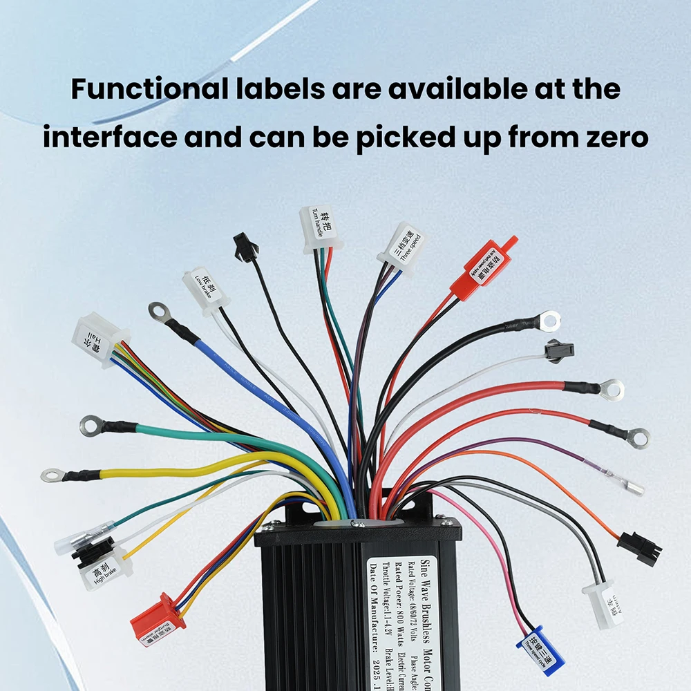 Sine Wave 800W 48-72V Electric Bike DC Brushless Motor Controller Speed Motor for E-Scooter Part