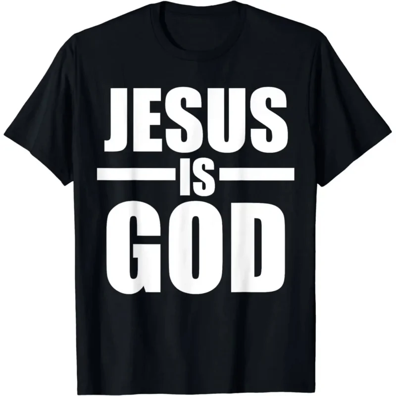 

Graphic T Shirts Men Clothing Jesus Is God T-Shirt Funny Jesus Christian Clothes Vintage T Shirt jojo bizarre adventure