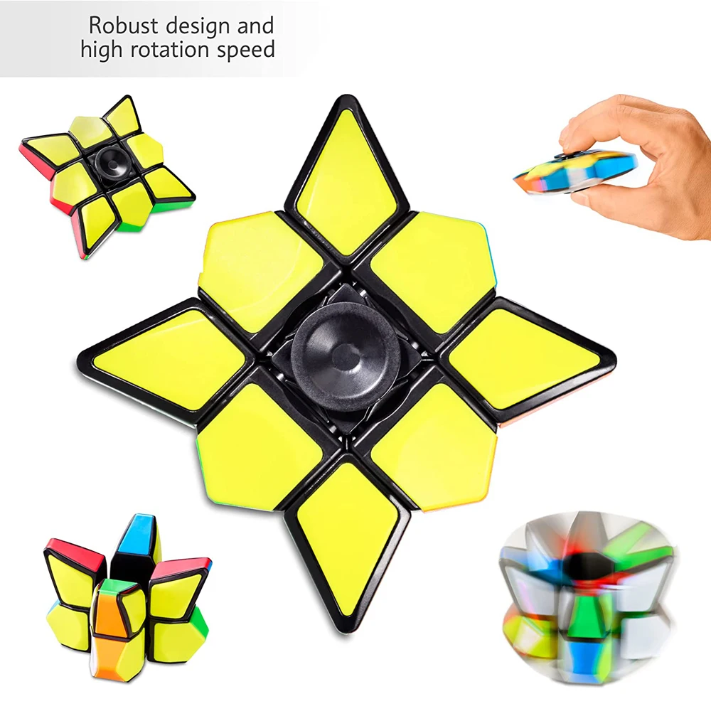 1x3x3 Magic Speed Cube Star Fidget Cube 2 in 1 Toy for Adults Teens Kids Handheld Lightweight Durable for AntiStress Sensory Toy 3