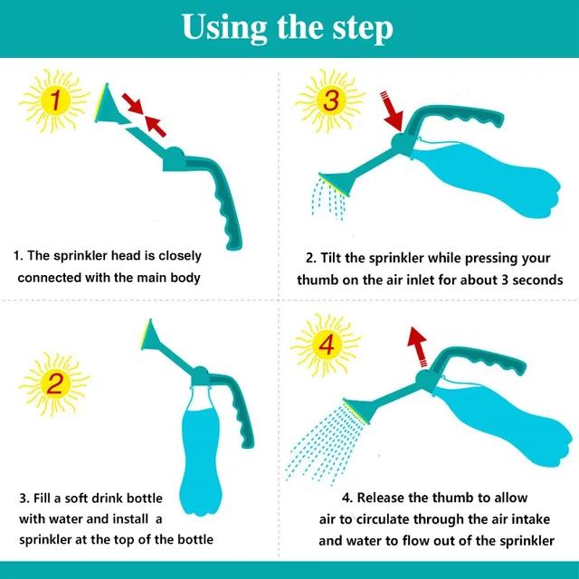 Handheld dual-purpose long spout sprinkler waterer gardening plant waterer drink bottle watering can shower nursery irrigation 5