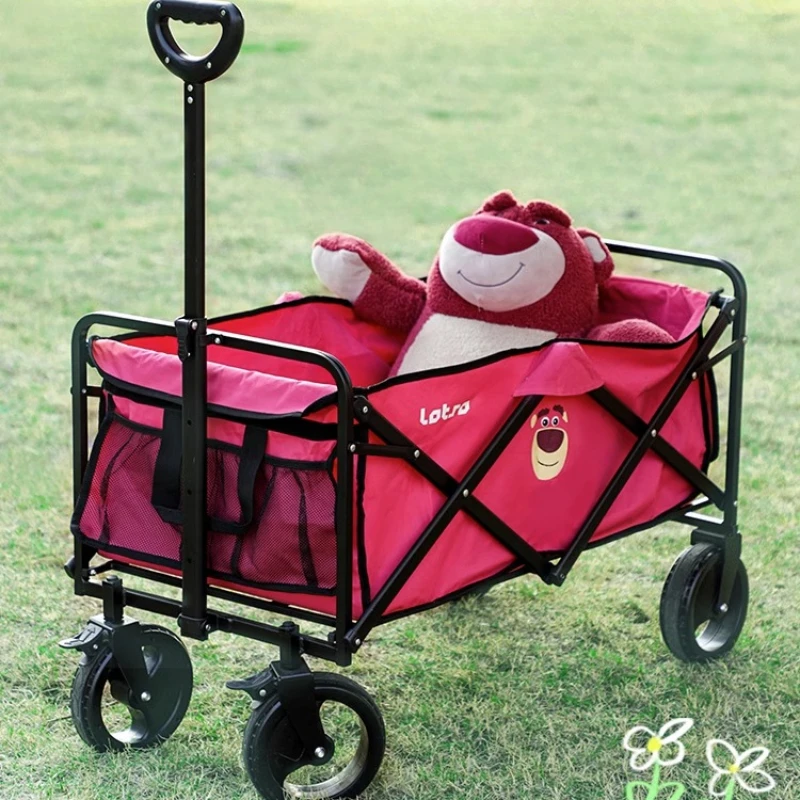 Outdoor High-value Picnic and Camping Cart, Cartoon and Anime Children's Camp Folding Cart, Home Shopping Stroller