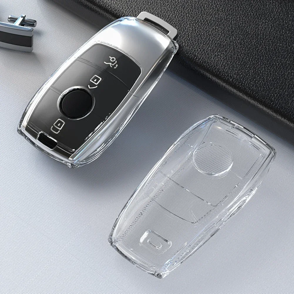 Transparent TPU Car Key Case Cover for Mercedes Benz Key Shell Protector
