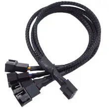 Cylarix PWM Fan Splitter Cable PC 4Pin 1 to 4 Ways Fan Power Extension Adapter Cable Black Sleeved Braided Cable 27cm/10.5 inche - Image 10