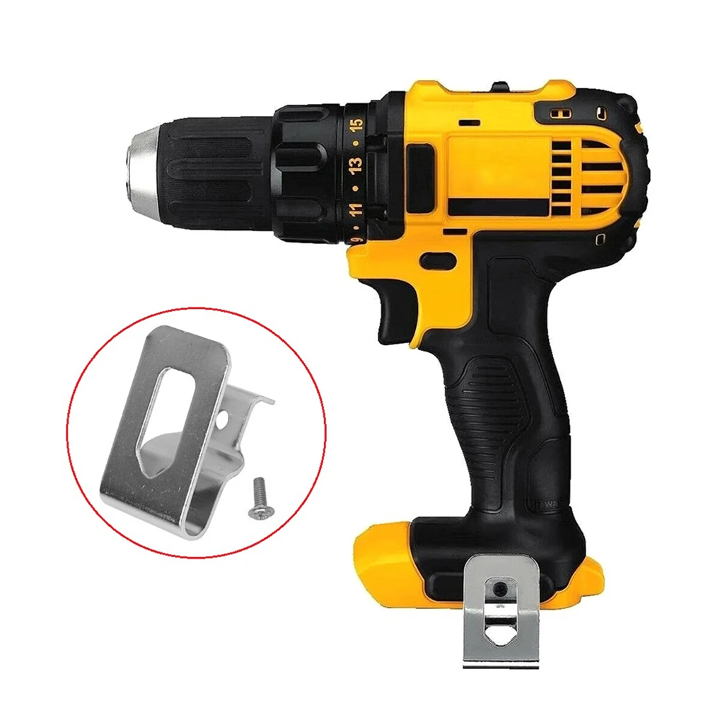 

Power Accessories Belt Clip Hooks Collet Steel Silver Chuck For 18V 20V Drill Driver N268241 N169778 DCD980 2pcs With Screws Set