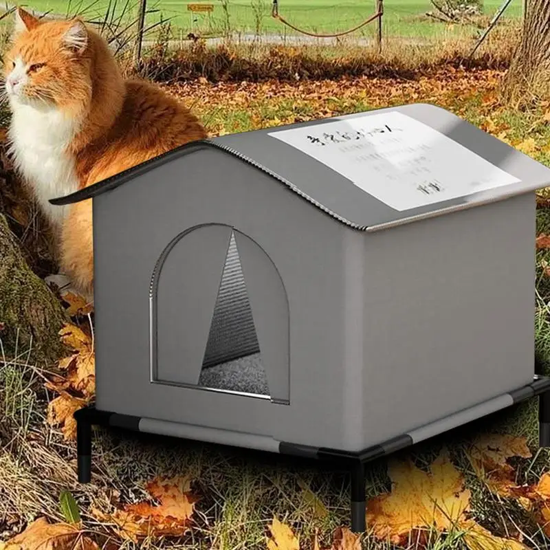 Outdoor stray cat Nest Universal bite-resistant Rain and Cold Resistant Enclosed Feral Cats House for All Seasons