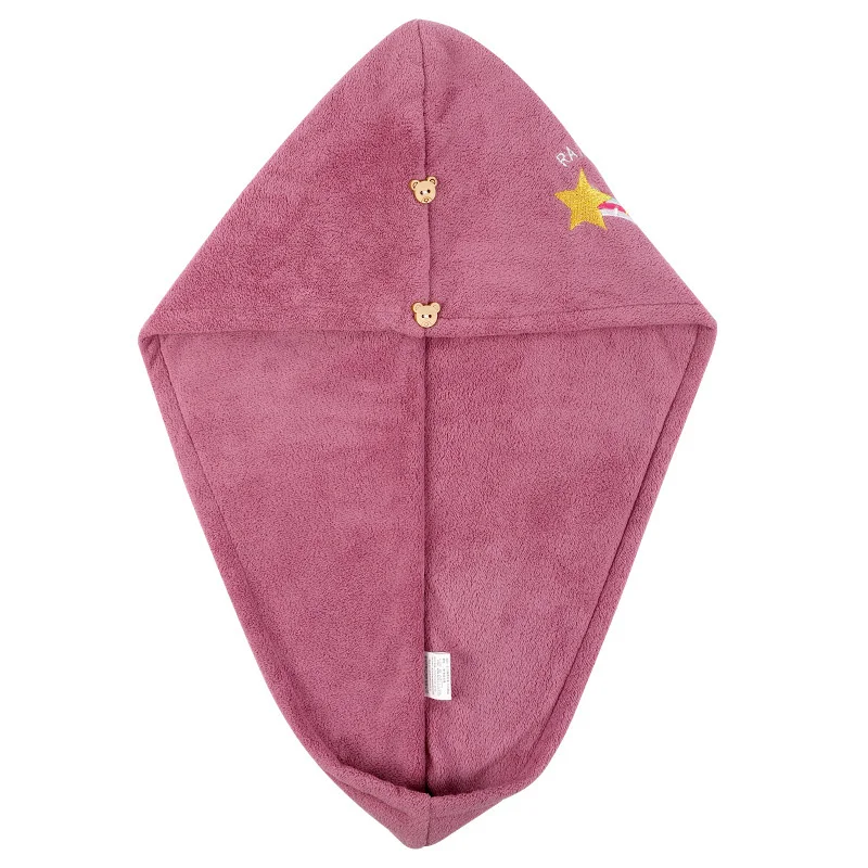 

1pc Fashion Microfiber Embroidered Anti Frizz Dry Hair Dry Hair Towel Dry Hair Quick Bathroom Shower Cap Home Decoration