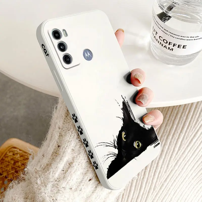 Sleek Black Cat Silicone Phone Case Cover