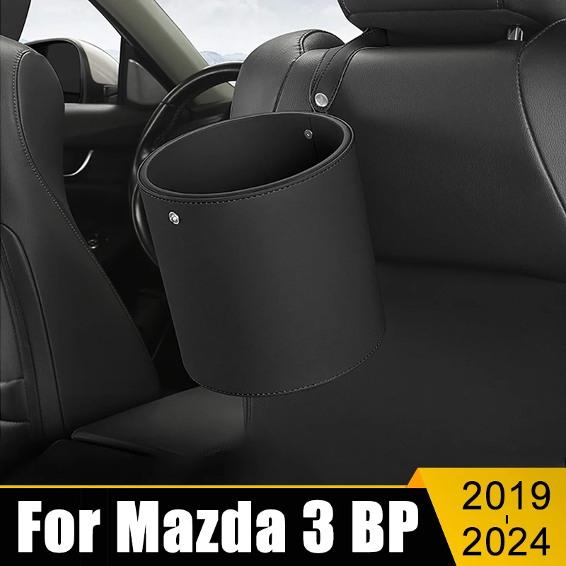 

For Mazda 3 BP 2019 2020 2021 2022 2023 2024 Mazda3 Axela Universal Portable Car Circular Trash Can Garbage Pocket Sundries Bin