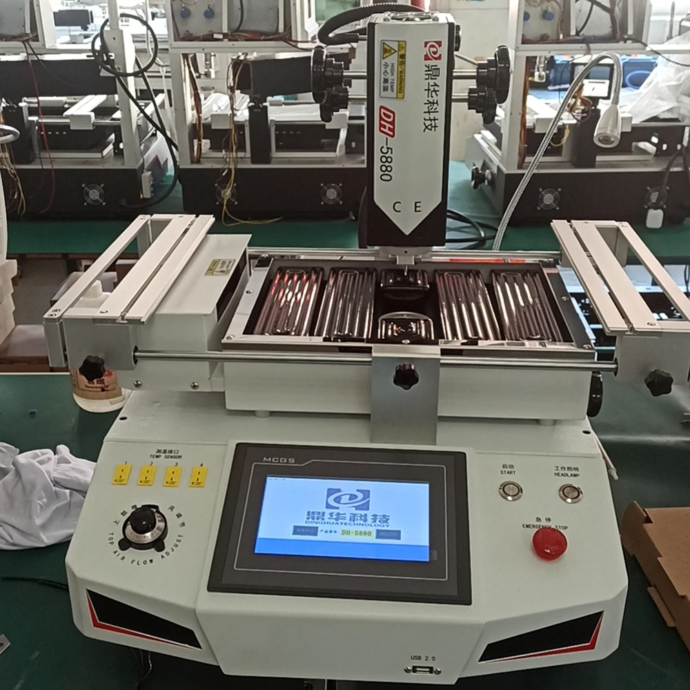 DH-5880 Hot Air BGA Rework Station Touch Screen 5500W 3 Heating Temperature Zones SMD PCB Chips Soldering Repairing Machine 220V