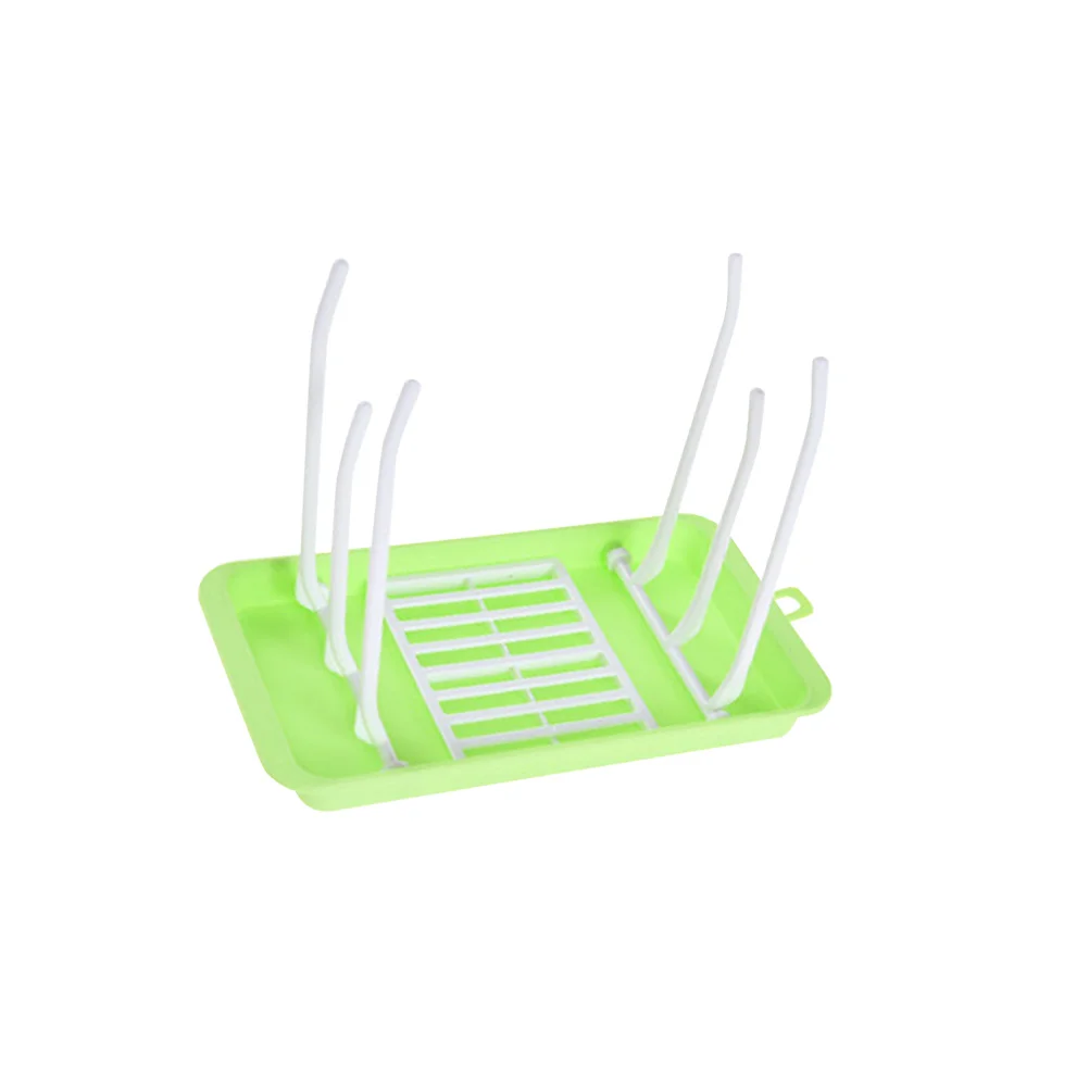 Baby Bottle Drying Rack Foldable PP Material Nipples Cups Countertop Holder Light Green Space Saving Vertical