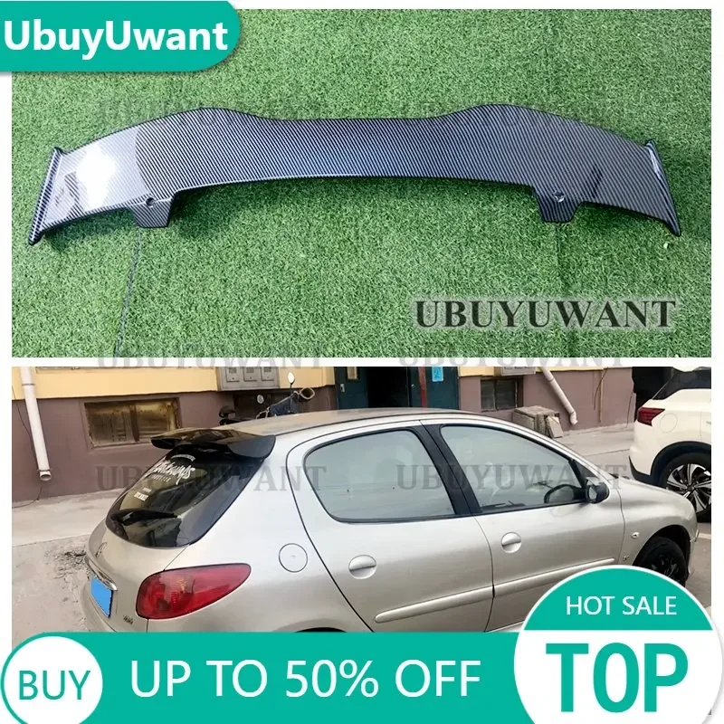 Plastica Abs Di Alta Qualità Per Peugeot 206 207 208 308 Gti 2005-2022 Spoiler In Fibra Di Carbonio Look Hatchback Roof Kit Corpo Ala Posteriore