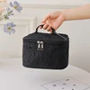 Black Rose Women's Cosmetic Bag, Carrying Case, Portable Cosmetics Storage Bag, Flap Large Capacity Double Zipper Closure Bag 1