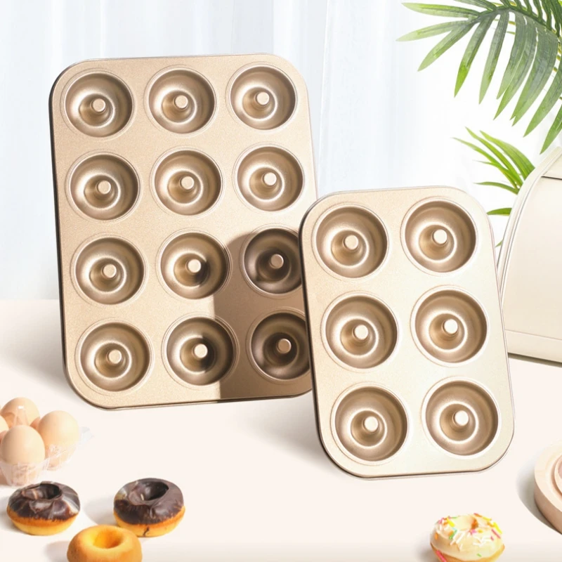 

Baking Tools Gold Carbon Steel Hollow Hole Baking Pan Baking Tools Donut Cake Mold