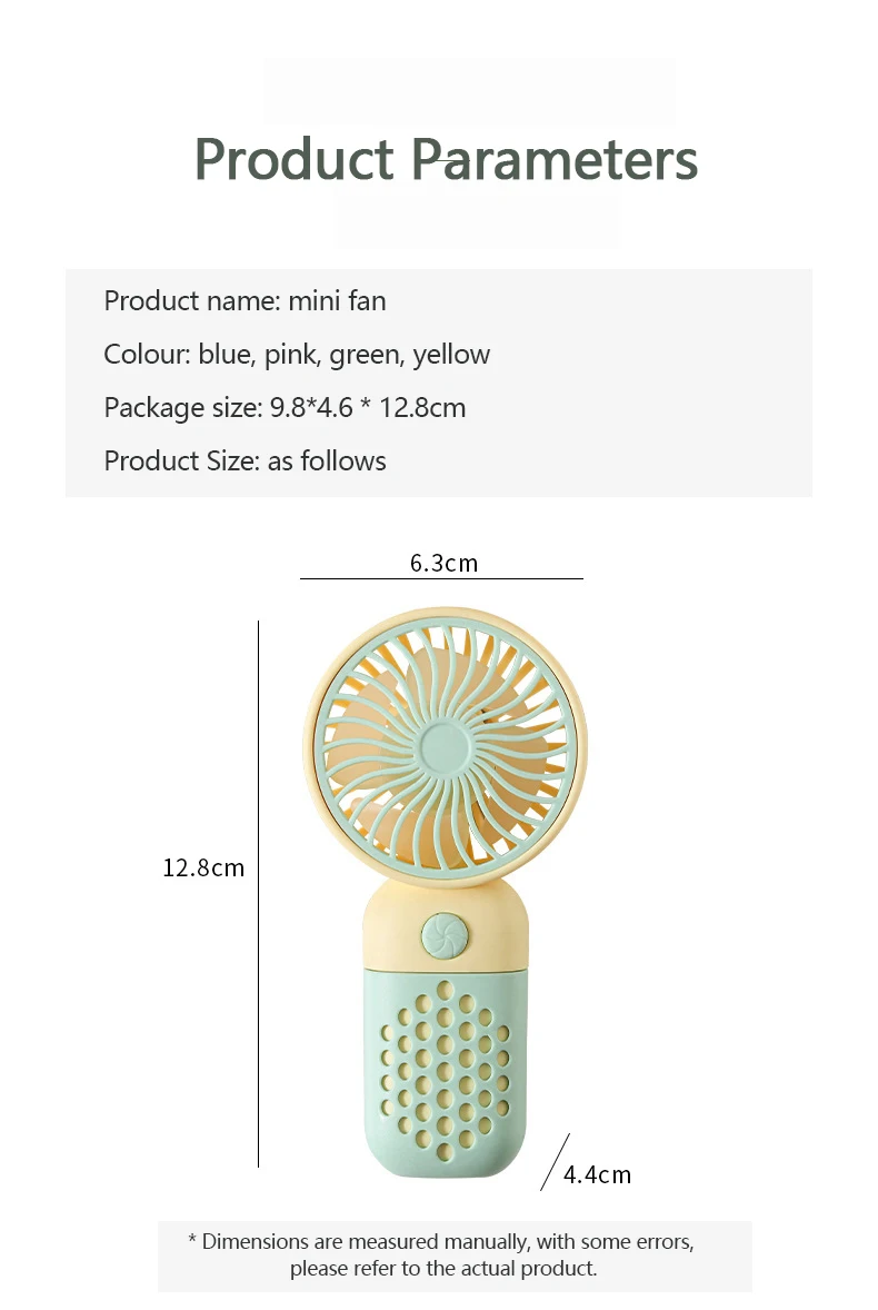 Handheld Mini Fan USB Rechargeable Portable Mute Small Electric Fan Student Dormitory Outdoor Travel Cooling Fan 7 S14c598edab554955b13d3245d2d85a1fp