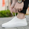 Men's Canvas Shoes Summer Breathable Lightweight Korean Style Shallow Mouth Loafers Non-slip Casual Lace Up Walking Sneakers 1
