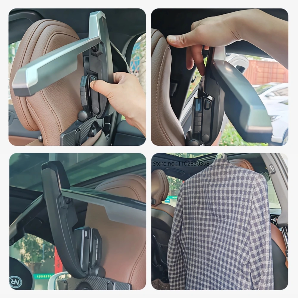 Autohanger voor Volvo XC40 2018-2023, Hoofdsteun Achterbank kleerhanger Autostoel Jashouder Multifunctionele Autohanger Reisopslag Auto kleerhanger,A 1 Pcs