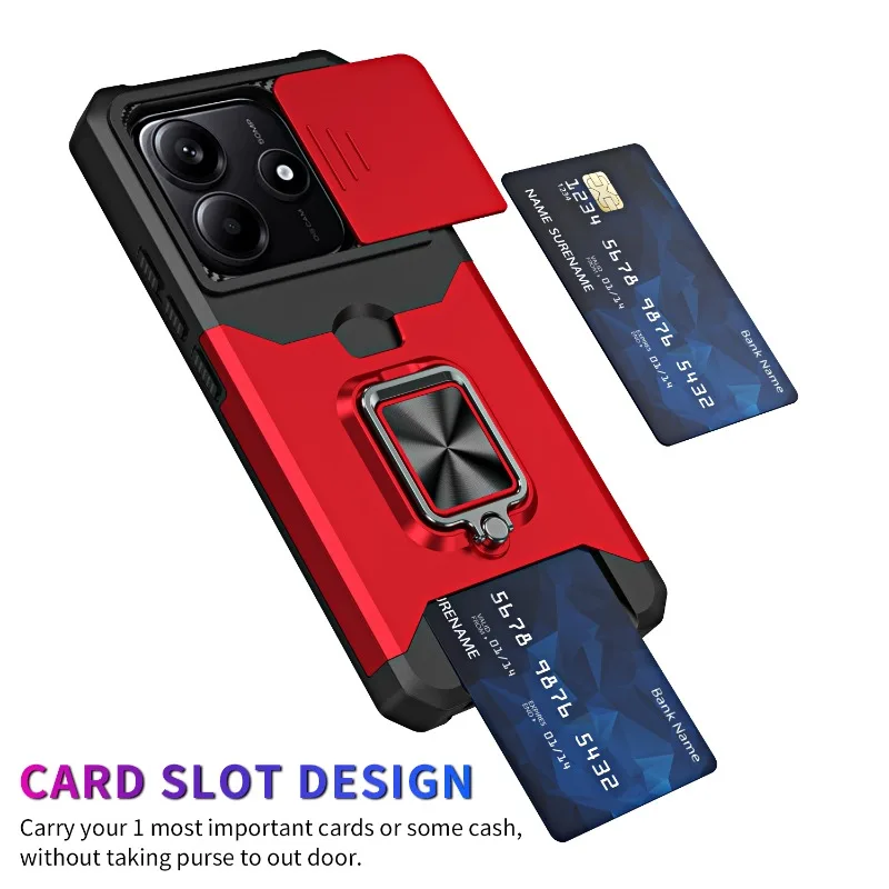 Shockproof Magnetic Holder Case with Card Slot Cover