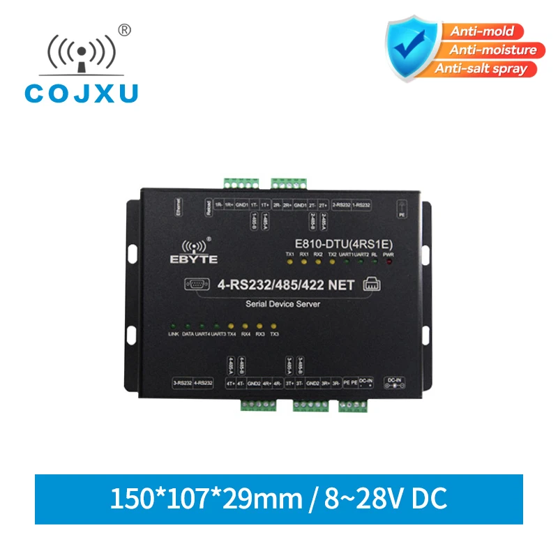 E810-DTU(4RS1E) Ethernet Serial Port Server RS422 RS485 RS232 4 Channel 32bit Processor Modbus RTU UDP TCP DataTransceiver