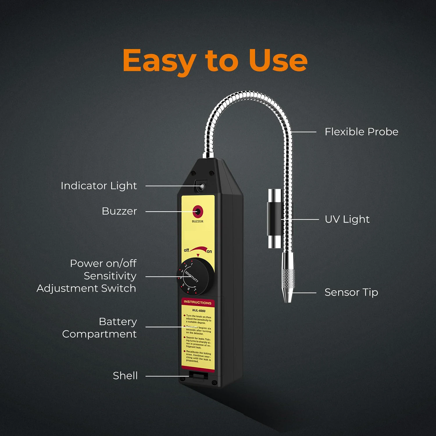 Gas Leak Detector Gas Detector Freon Leak Detector Refrigerant Halogen Leak Detector Portable
