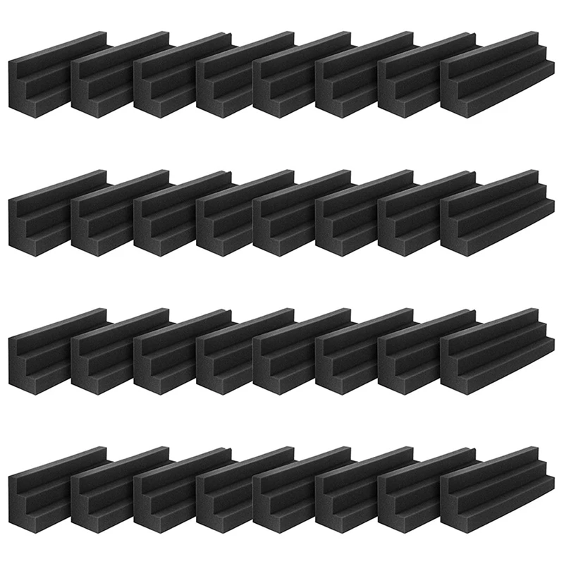 

64 Pcs Acoustic Panels Bass Trap Corner Studio Foam Sound Insulation Pad Wall Panel Corner Block For Studio Or Theater