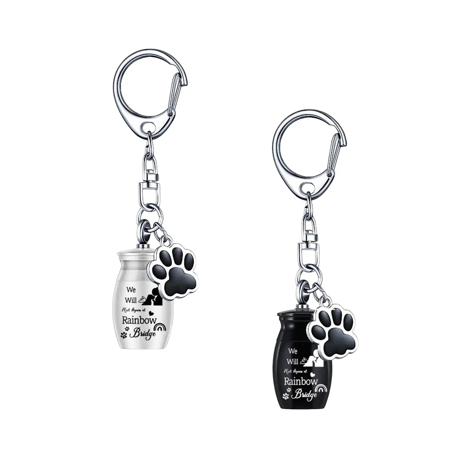 Pendant Keychain Pet Urn Portable Lightweight Paw Print for Funeral Pet Hair