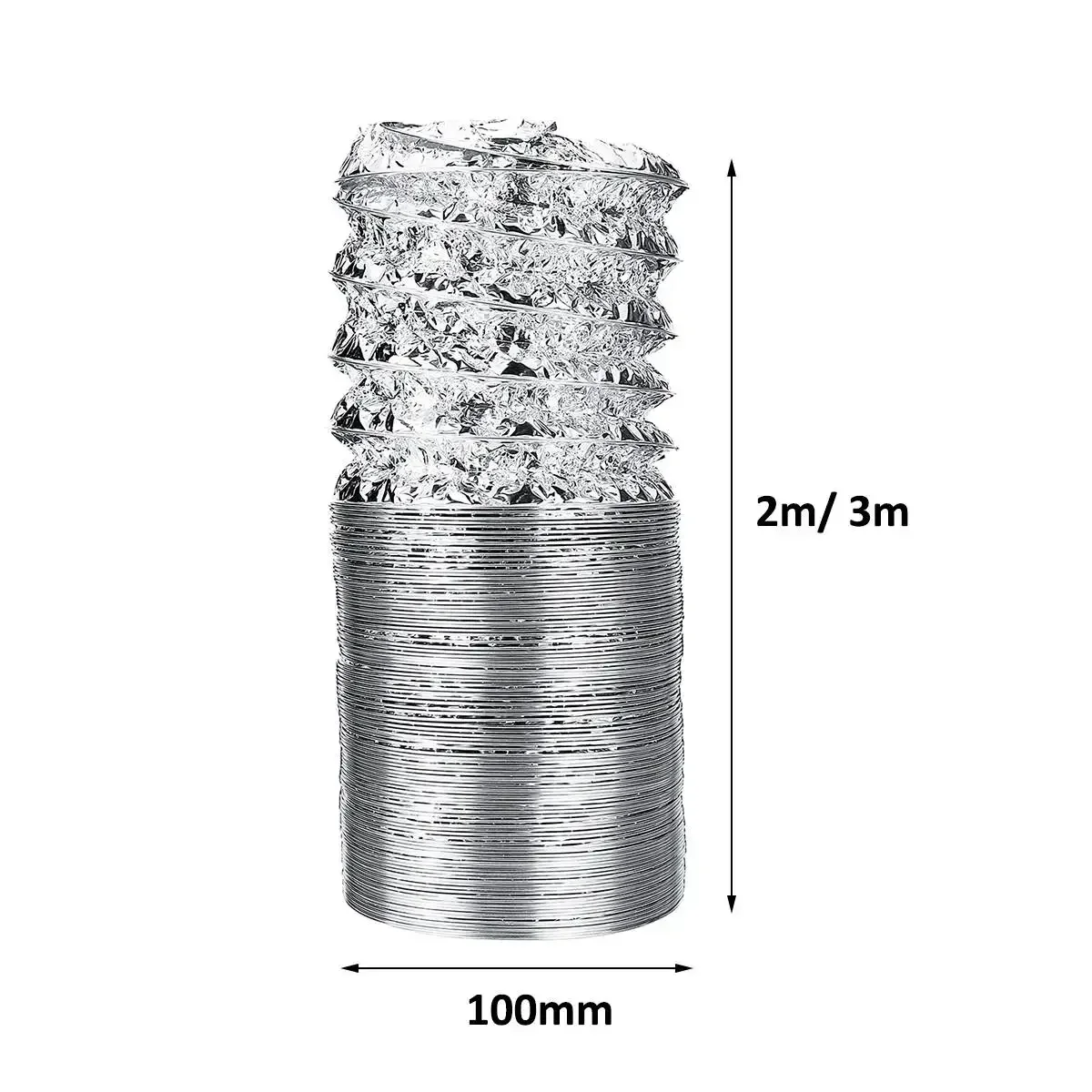 4 inch 100mm Ventilator Pipe PVC Aluminum Tube Air Ventilation Pipe Hose Flexible Exhaust Duct 3/2M Air System Vent Bathroom aluminum foil ventilation pipe,ventilation hose