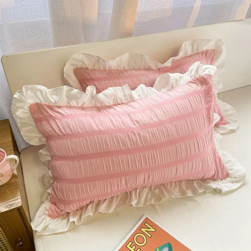 

2 Pcs Solid Color Pillowcase Pillow Cover Hair Beauty Pillow case Comfortable Pillow Case Home Decor wholesale