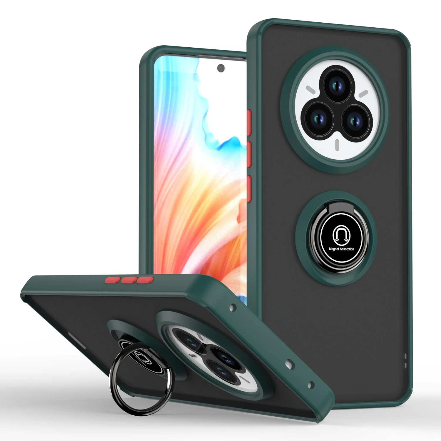 Armor Matte Shockproof Case with Ring Magnetic Stand Holder