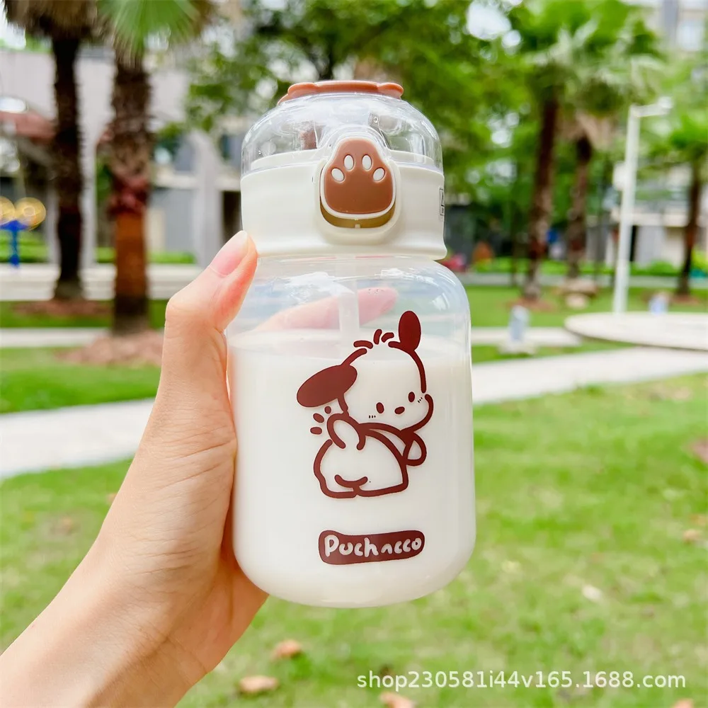 Kawaii Sanrio Pochacco Hello Kitty Cinnamoroll Cartoon 1200Ml Straw  Insulation Water Cup High Capacity Portable Life Supplies
