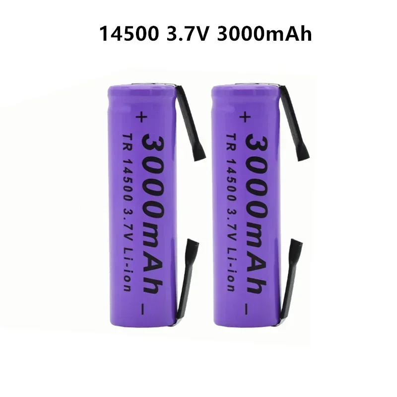 

2-12Pcs 3.7V 3000Mah 14500 Lithium-Ion Batterijen Voor Zaklamp Zaklamp Microfoon Radio Koplamp Oplaadbare Batterij met Tab