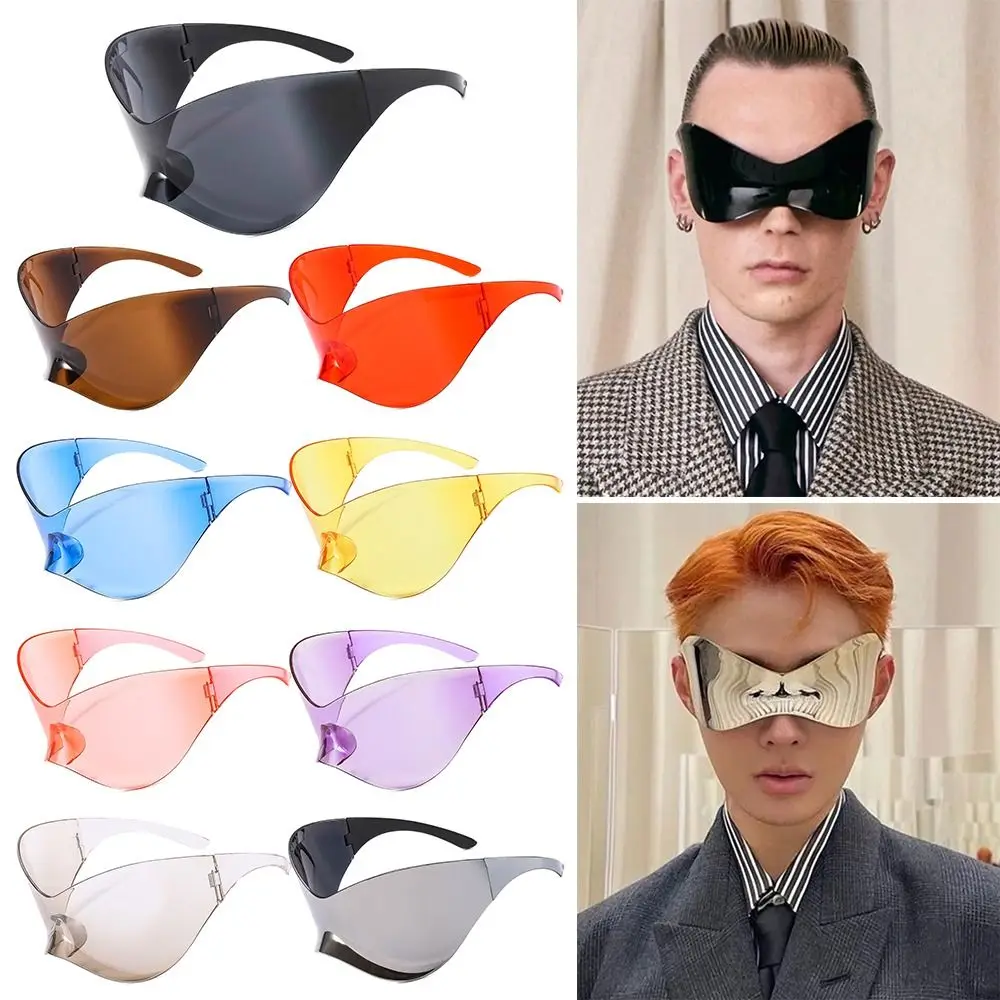 

Oversized Punk Y2K Sunglasses Goggle Futuristic Sunglasses Men Women Sport Sun Glasses Fashion Chic Rimless Shades De Sol Oculos