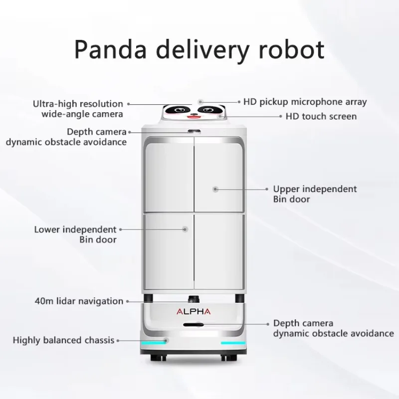 Robot di Consegna Personalizzato Renhuan Scud: Consegna di Cibo, Servizi per Camere e Pacchi per Hotel - immagine 2