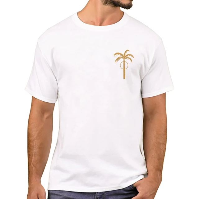 TEEHUB Muoti Yksinkertainen Miesten T-paita Taskullinen Rantapuu Painettu T-paidat Lyhythihaiset T-paidat Poikien Haruku-t-paita_voghion.com