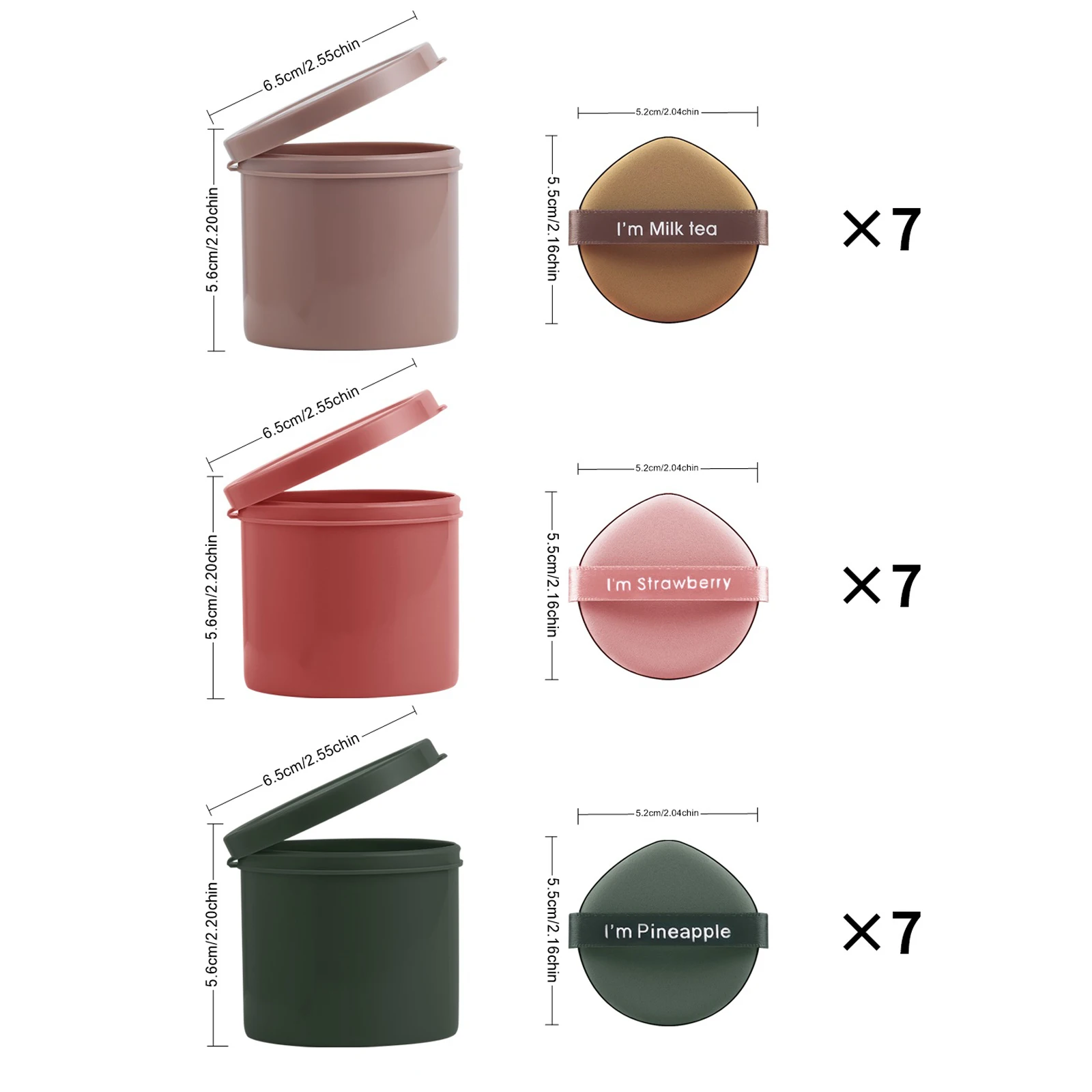 powder puff, 7pcs/box super-soft cushion  wet make-up sponge foundation powder powder BB cream special make-up tool 4